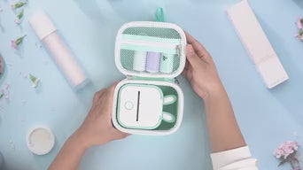 "Shockproof Mini Printer Travel Case – Waterproof Gradient Pink Storage Bag"